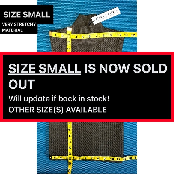 Alice + Olivia Darina Mock Neck Olive Green Sweater Tank Top - Picture 10 of 15